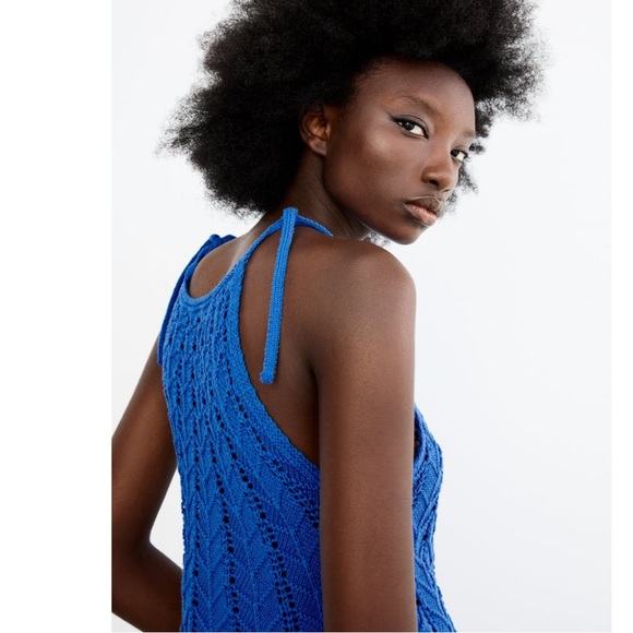 NWT ZARA Crochet💙Openwork knit top💙 - Picture 6 of 16